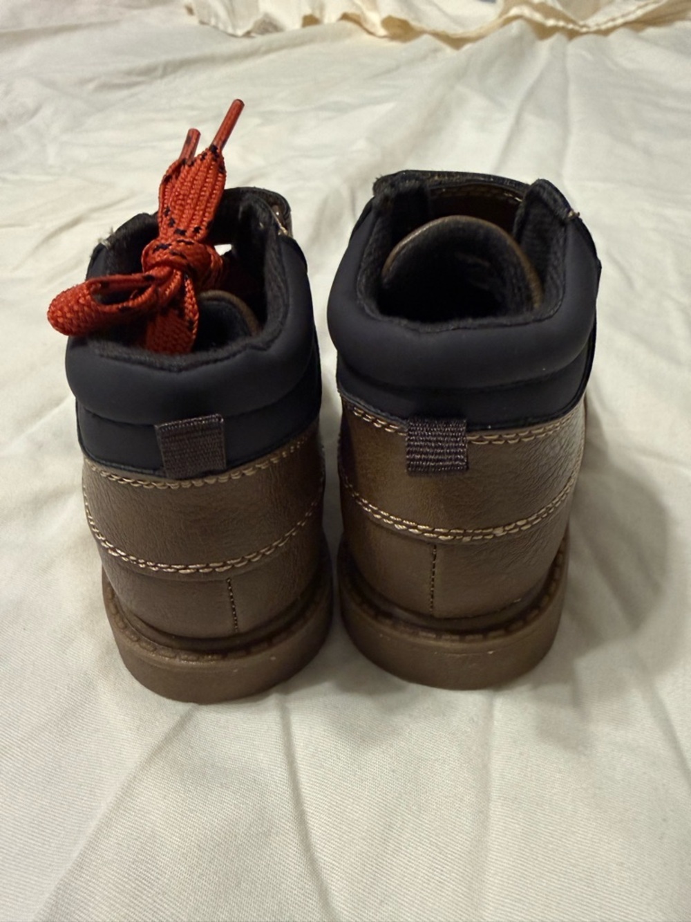 Carters size 7 brown lace up boots with Velcro Strap - Picture 4 of 6